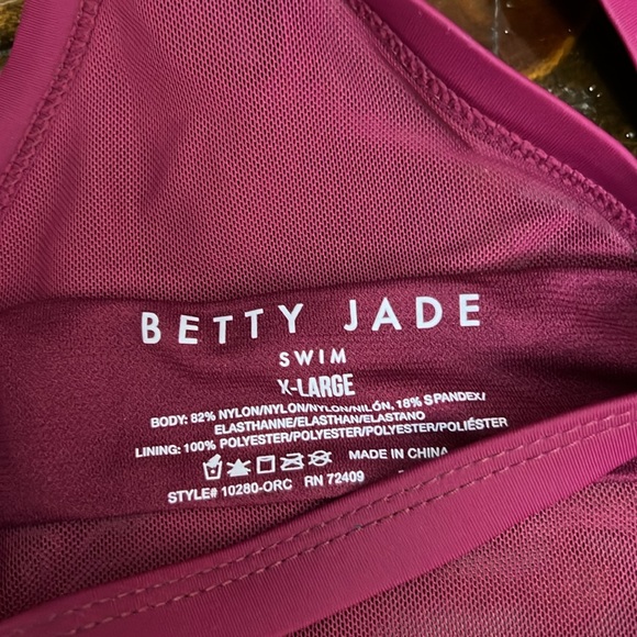 Betty Jade Swimwear Maroon Strappy Bikini- XL - Picture 5 of 6